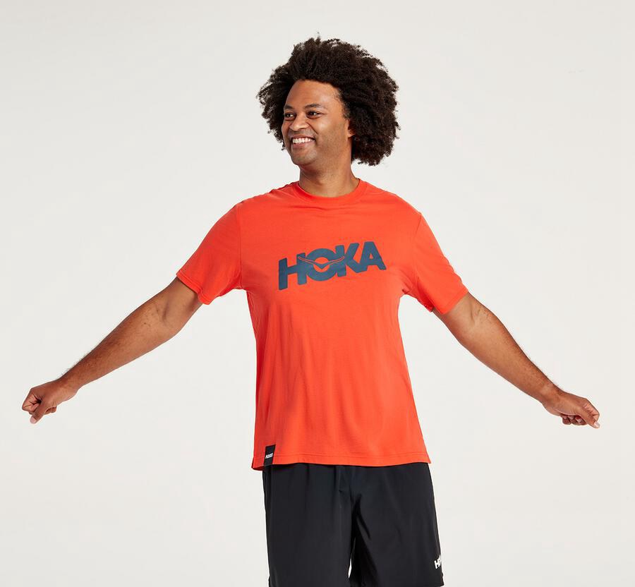 Hoka One One Skjorter Herre - Brand - Rød - 095348FOB